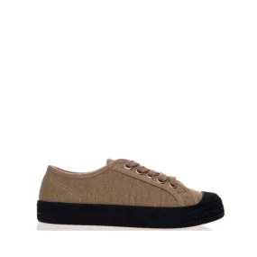 Alfie & Evie Dolce Canvas Sneaker Sand Tan Black Sole