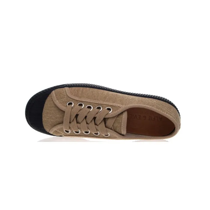 Alfie & Evie Dolce Canvas Sneaker Sand Tan Black Sole