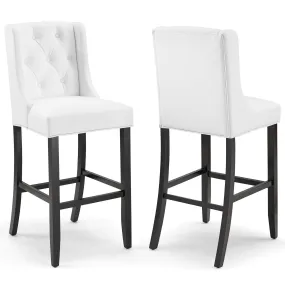 Baronet Bar Stool Faux Leather Set of 2