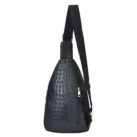 Black NGIL Textured Faux Leather Fashion Sling Bag