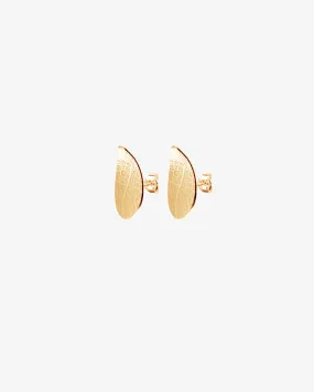 Leaf drop studs fixed gold