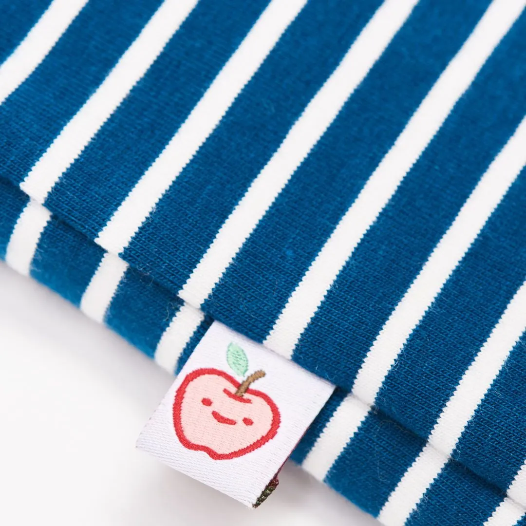 Lined Neck warmer "Stripes Water by Night | Fleece Copper Marl" - 98% organic cotton, 2% elastane