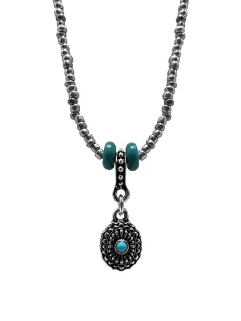 Necklace Turquoise Stone Teardrop Choker Style