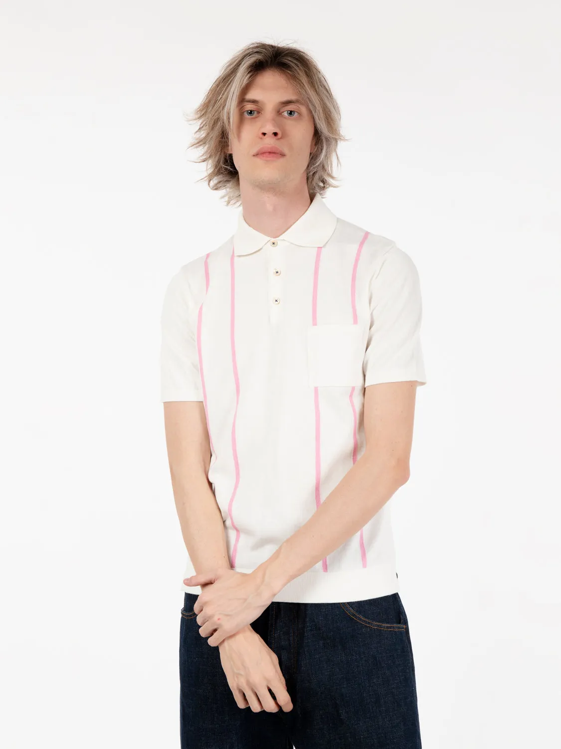 Polo Donald cotone bianco / rosa