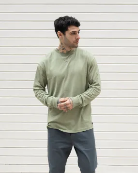 Premium Pima Long Sleeve Tee - Matte Green